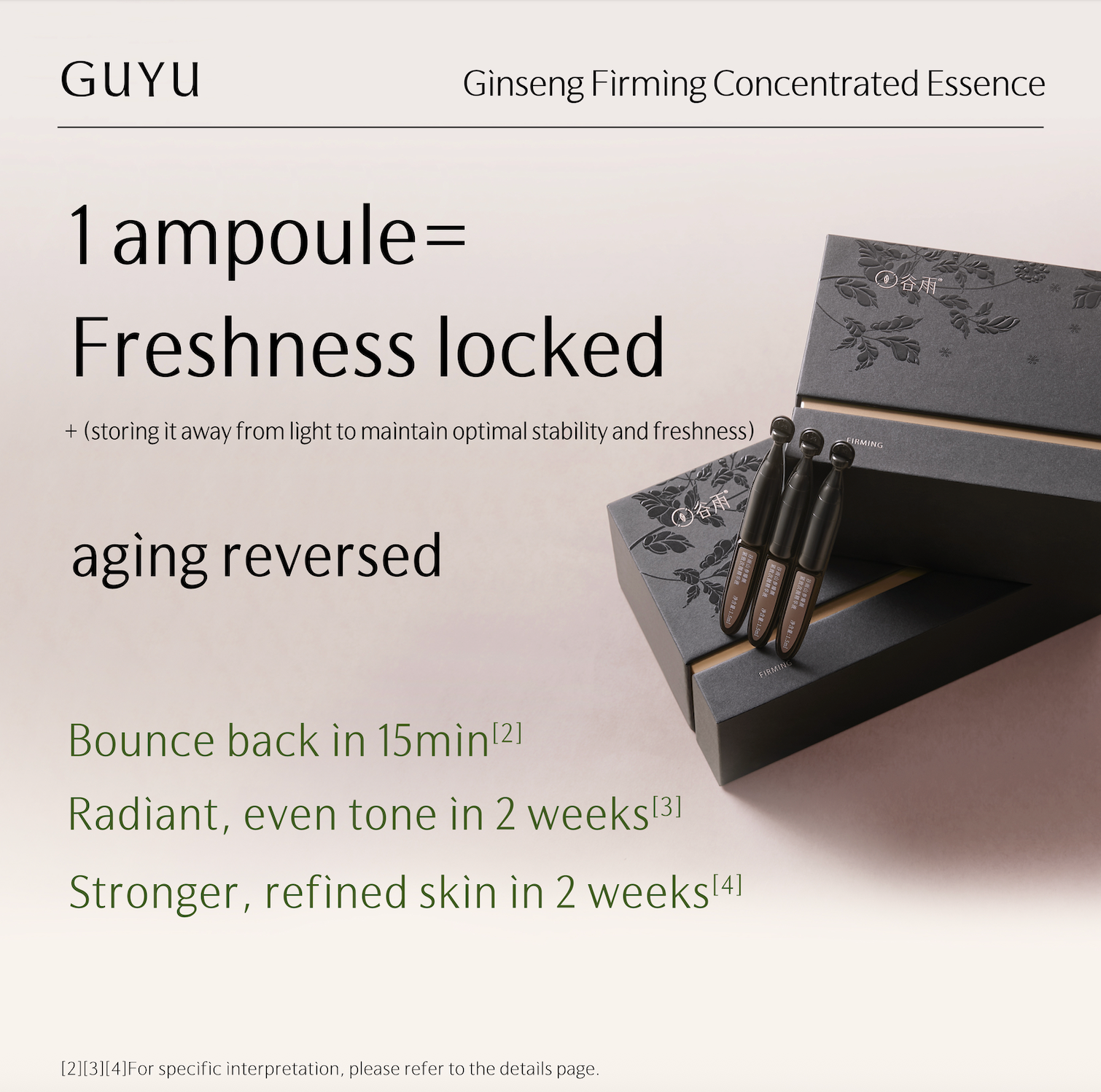 GUYU Ginseng Anti-Aging Gift Skin Care Set - 7 Pcs - 30g Face Cream + 45ml Serum Ampoules + 15g EMS Eye Cream + 7g Trial Face Cream*4